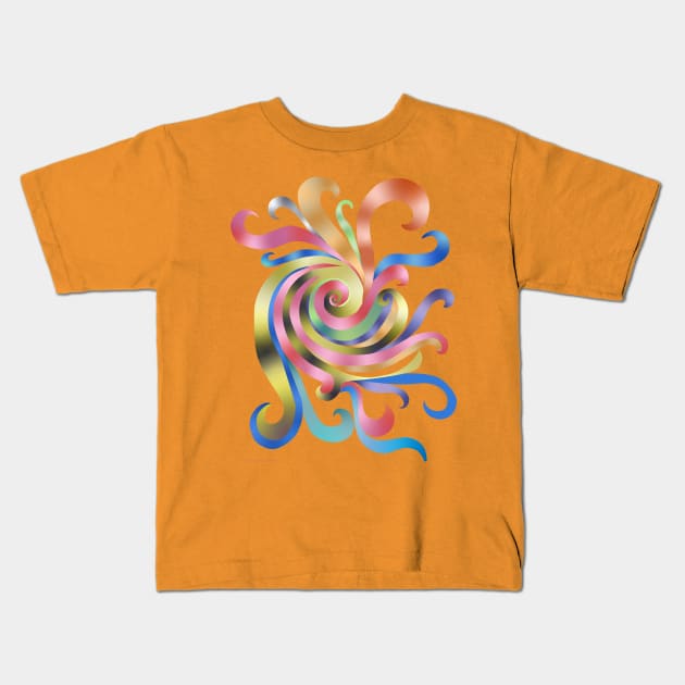 Spiral Burst Digital Kids T-Shirt by Barschall